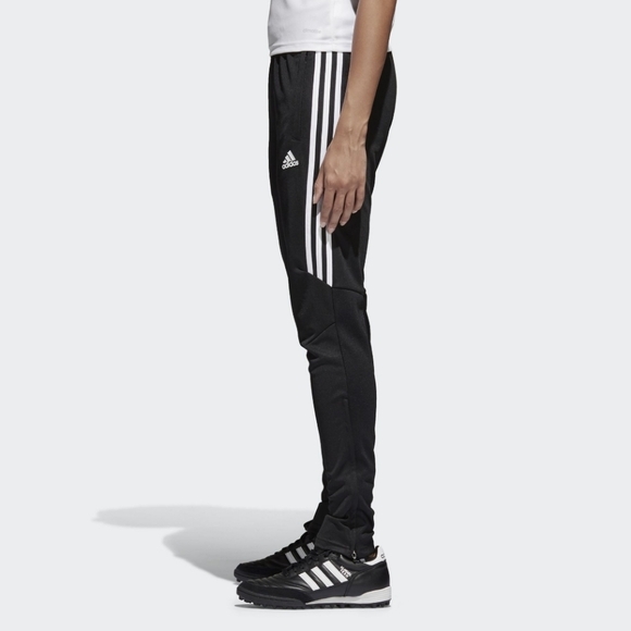 Adidas Tiro 17 Training Pants Womens Size S Black White Zip Pockets BS3685 - Picture 1 of 15